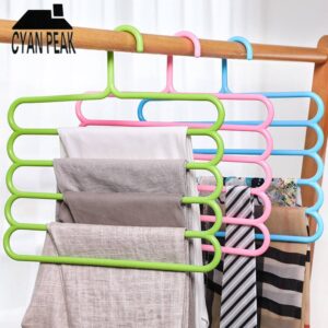 5 Layers MultiFunctional Pants Hangers Holders Trousers Hanger Storage Rack Clothes Hanger Space Saver Wardrobe Closet Organizer