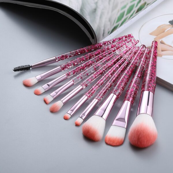 FLD Transparent Makeup Brushes Tool Set Transparent Cosmetic Powder Eye Shadow Foundation Blush Blending Beauty Make Up Brush