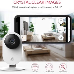 YI 2pc 1080P Home Camera Indoor Security IP Camera with Night Vision Motion Detection Two Way Audio Home Security Surveillance System for Home/office/Pet/Remote Monitor